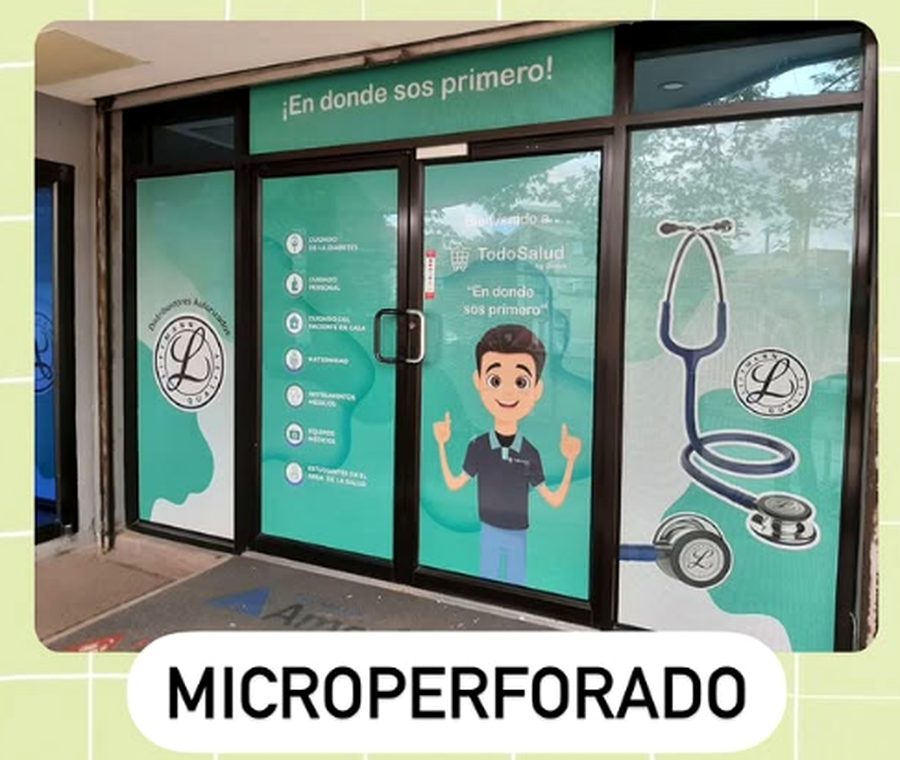 Microperforado para fachada comercial