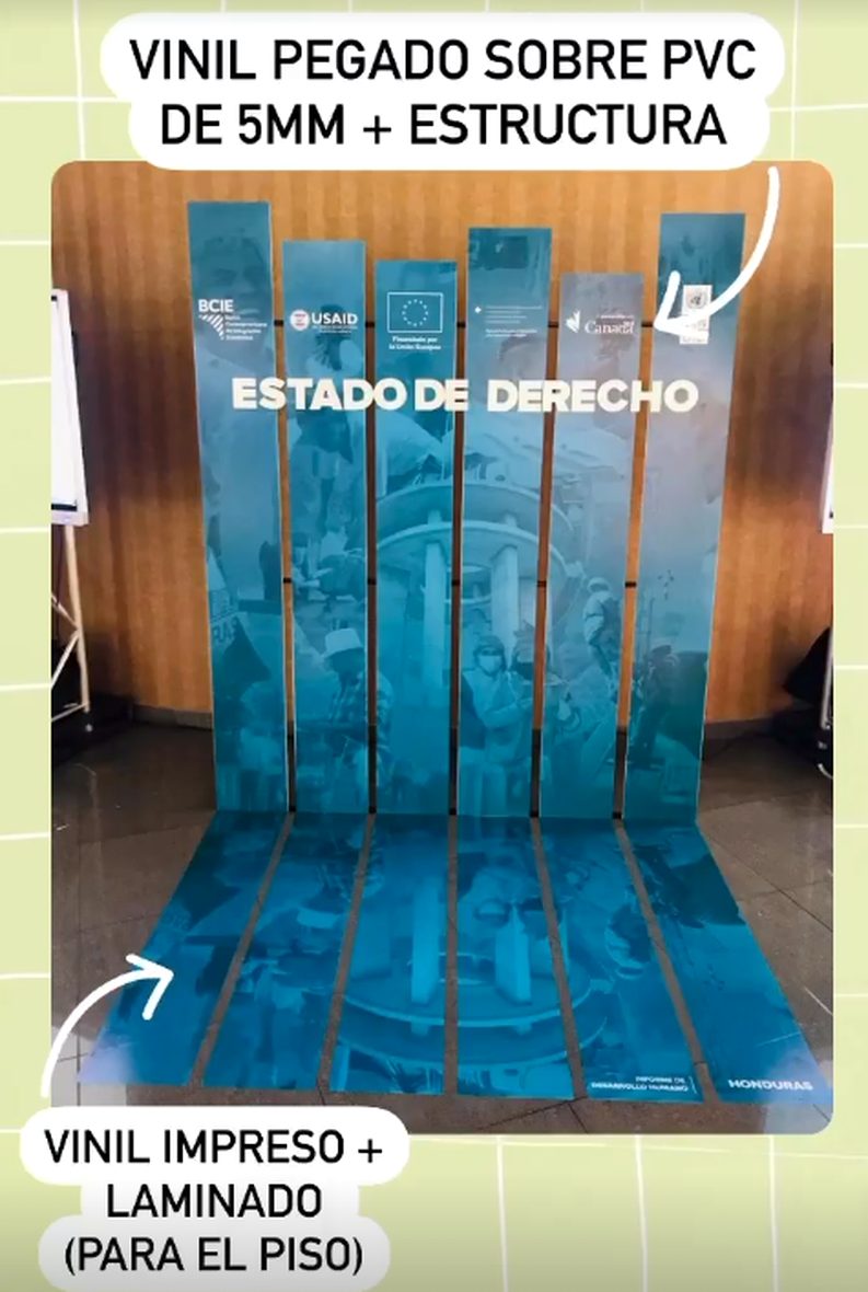 Estructura en PVC con vinil impreso y laminado